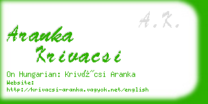 aranka krivacsi business card